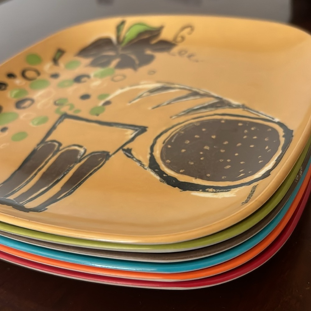 FISKARS FINLAND Melamine Retro Cocktail Plates Set of 6 - Picture 9 of 15